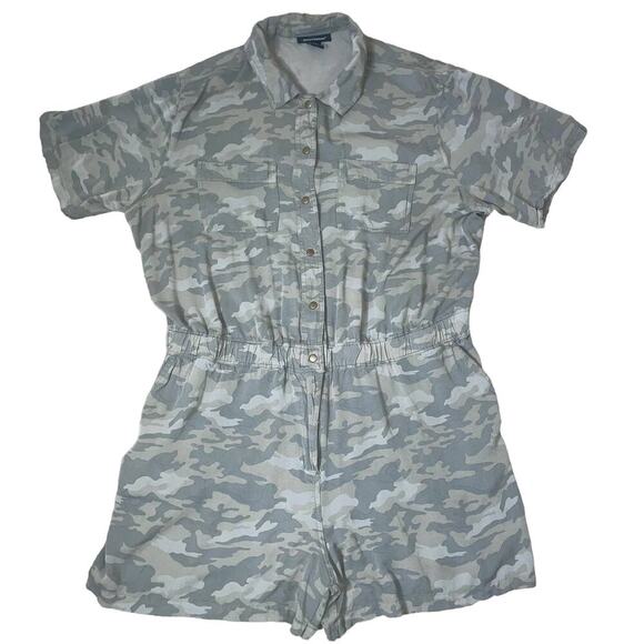 Ashley Stewart romper Camo print Twill Cargo jumper Plus SZ 22 - Picture 2 of 10